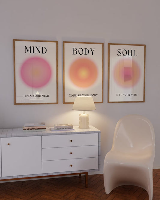 Mind Body Soul Aura Posters - Vellum Venture